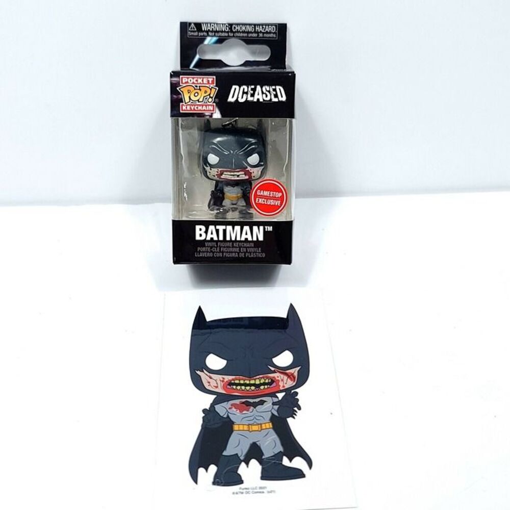 Funko POP! Keychain DCeased Batman Bloody CHASE Gamestop With Sticker NEW